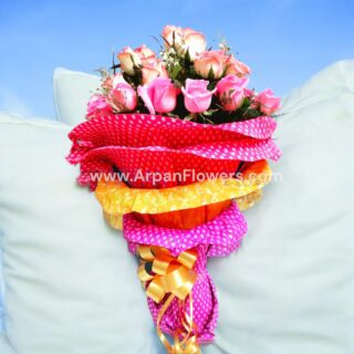 Pink Rose Hand Bouquet