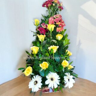 Mix Flowers Basket Bouquet