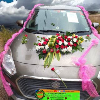 Car Decoration for Wedding With Mix Flowers