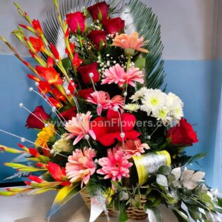 Mix Flower Basket Bouquet