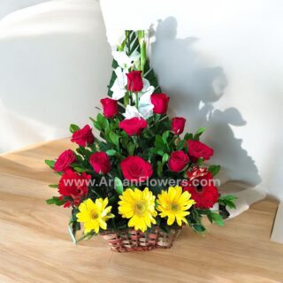 Mix Flowers Basket Bouquet