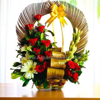 Red Rose Basket Bouquet