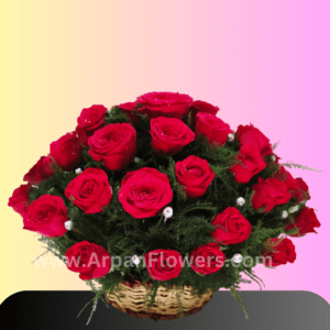 Red Rose Basket Bouquet online flower delivery