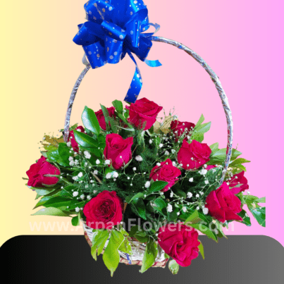 Basket Rose Bouquet