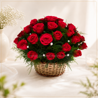 Basket Rose Bouquet
