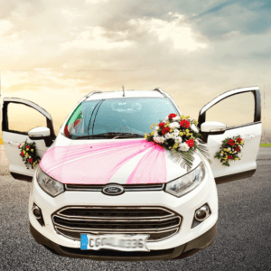 Car Decoration for Wedding with small Bouquet