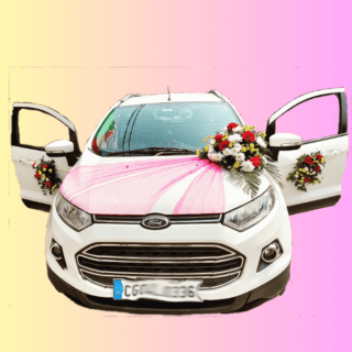 Car decration for weddinge with mix flowers rose