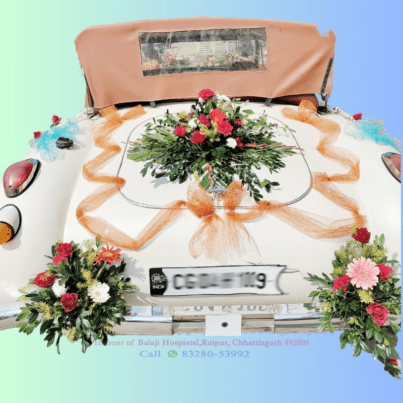Car Decoration for Wedding With Mix Flowers - Image 2