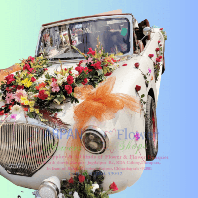 Car Decoration for Wedding With Mix Flowers - Image 3