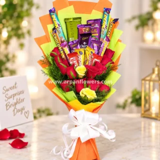 Mix Chocolate With Rose Bouquet