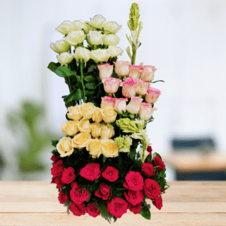 Mix Rose Basket Bouquet