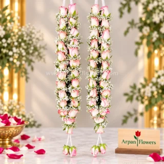 Pink Rose With Baby’s-breath Varmala