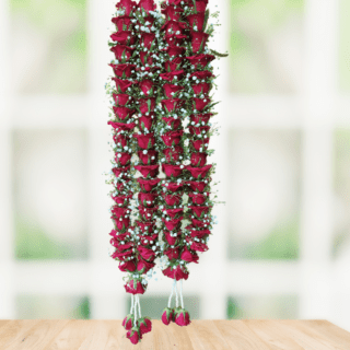 Red Rose With Zipso Flower Varmala