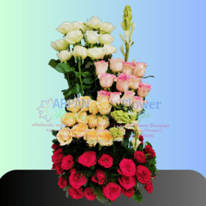 Mix Rose Basket Bouquet online flower delivery