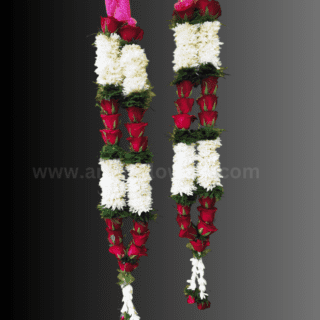 senenti and red rose varmala or jaimala online flower delivery