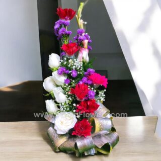 Mix Flowers Bouquet with White Rose
