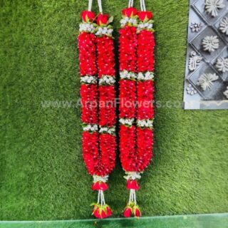 Pink & White Rose Varmala