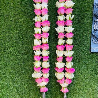 Pink & White Rose Varmala online delivery