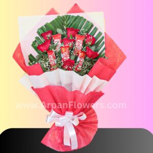 KitKat With Red Rose Bouquet online home delivery