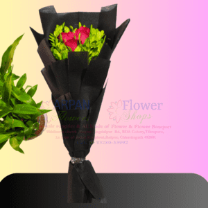 Red Rose With Black Paper online flower delivery