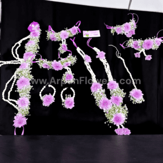 Purple Chrysanthemum With Baby's Breath Flowers Jewellery