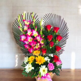 Heart Bouquet With Red Rose