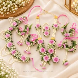 Purple Chrysanthemum With Baby's Breath Flowers Jewellery