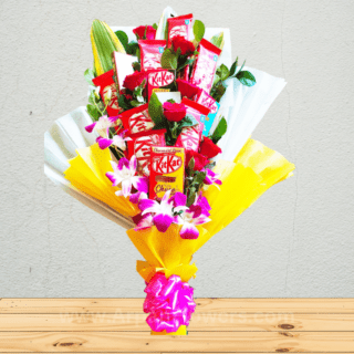 Chocolate Bouquet With Orchid And Rose