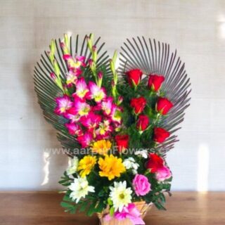 Heart Bouquet With Red Rose