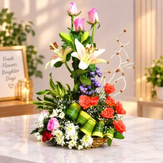 Mix Bouquet With Lily Flowers