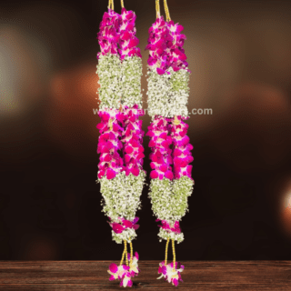 Orchid and Baby’s-breath Varmala free delivery