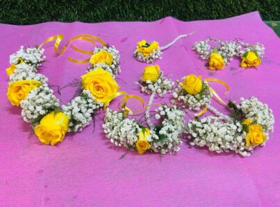 Yellow Rose  with Baby's Breath Flowers Jewellery - Image 3
