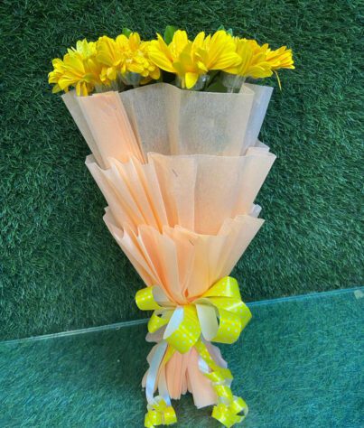 Yellow Gerbera Hand Bouquet - Image 3