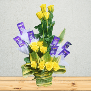 Yellow Rose Chocolate Bouquet