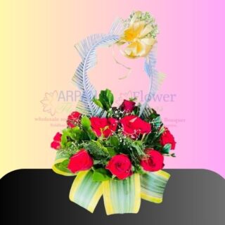 Basket Bouquet With Red Rose online flower delivery