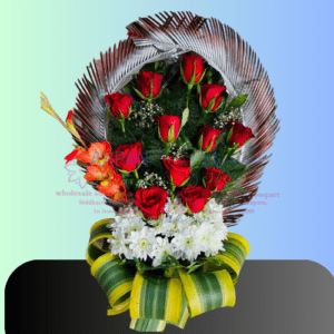 Red & Chrysanthemums (Mums) Rose Bouquet online flower delivery