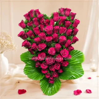 Heart Shape Real Flower Bouquet