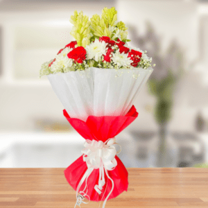 Mix Flower Hand Bouquet With Rajnigandha