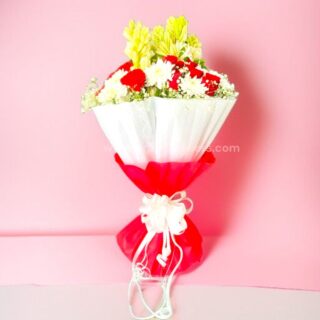Mix Flower Hand Bouquet With Rajnigandha