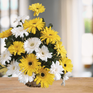 Mix Gerbera Arrange in Basket online flower bouquet