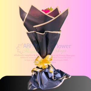 Red Rose With Black Paper Bouquet online flower delivery