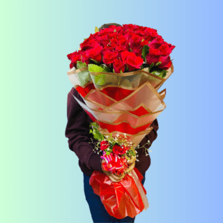 100 Red Rose Bouquet With Red Paper in raipur