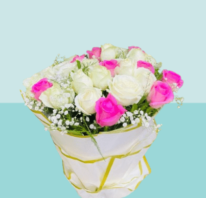 White & Pink Rose With White Paper - Image 2