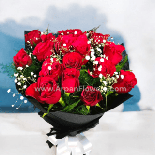Red Roses with Black Wrapping