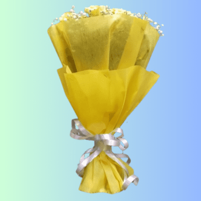 Yellow Rose With Yellow Paper Packing - Image 3