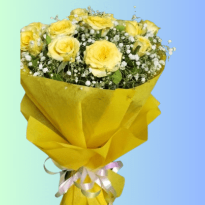 Yellow Rose With Yellow Paper Packing - Image 2