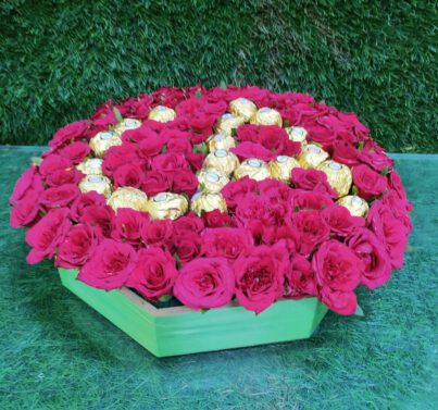 Red Rose With Ferrero Rocher chocolate Bouquet - Image 3