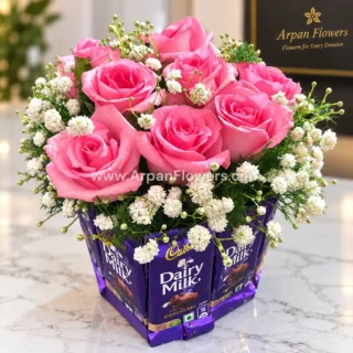 Chocolate With Pink Rose