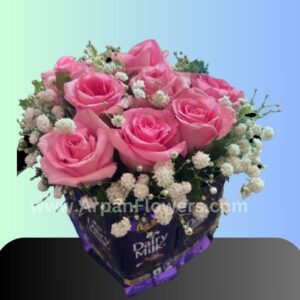 Chocolate With Pink Rose online chocolate bouquet