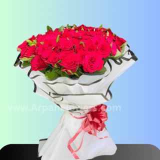 100 Red Rose In White Paper Packing online flower delivery